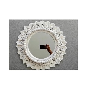 Unique Style Handcrafted in India Wholesale Exporter Designer <b>Macrame</b> Handmade Wall Decorative Mirror for Home Decorative - Product Image 4