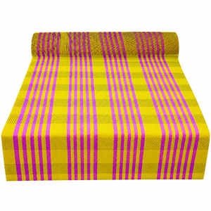 Tissu en nylon recyclé enduit de PVC avec motif rayé vibrant, toile tissée de poids moyen pour sacs pour femmes - Product Image 1