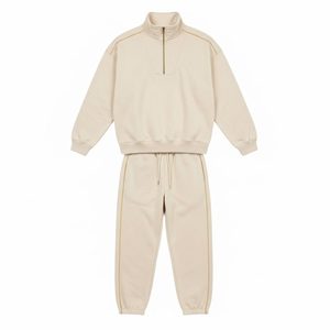 ชุดวอร์มผ้าฝ้ายคุณภาพสูง 100% สกรีนลายตามสั่ง ชุดออกกำลังกายแบบ unisex สำหรับผู้ชาย เสื้อฮู้ดและกางเกงวอร์ม - Product Image 4