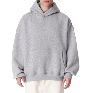 Nueva Sudadera con Capucha de Poliéster y Felpa, Manga Larga, Color Sólido, Estilo Oversize, Básica, Mezcla de Algodón, para Hombre - Product Image 1