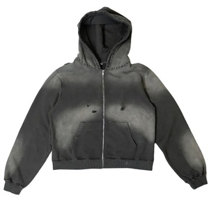 ชุดวอร์มโอเวอร์ไซส์สำหรับผู้ชายซักได้ชุดวอร์มผ้าคอตตอนผ้า100% คุณภาพสูงชุดวอร์มมีซิป - Product Image 3