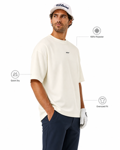 Primora Global Ensemble de T-shirts en polyester tricoté surdimensionnés pour hommes, séchage rapide, couleur unie, décontracté, été, golf, athleisure, manches courtes, ODM - Product Image 4