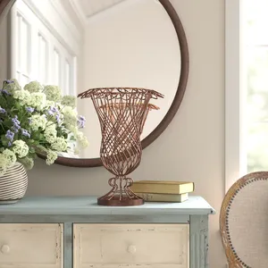 Handmade Iron Tabletop Vase Industrial Design <b>Wire</b> Mesh Structure Decorative Metal <b>Flower</b> Holder - Product Image 5