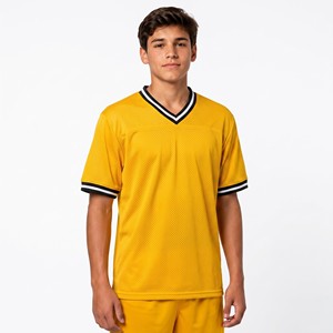 Maillot de football par sublimation personnalisé en mesh, uniforme sportif d'équipe, col en V, tenue d'entraînement athlétique, fabricant - Product Image 1