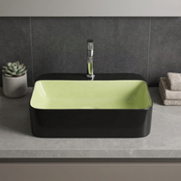 Vistaar Lavabo à poser en céramique moderne à bord fin, de luxe, pour salle de bain, exportation d'usine Inde