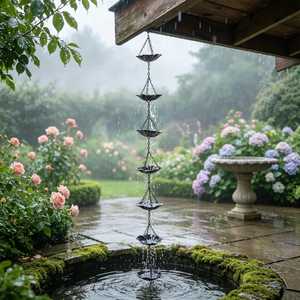 Cadena de Lluvia Metálica con Acabado Antiguo para Decoración de Jardín - Product Image 2
