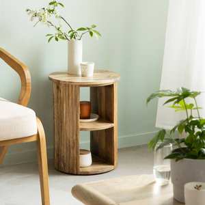 Mesita de noche Vandana Grand Sierra de madera de mango - Product Image 3