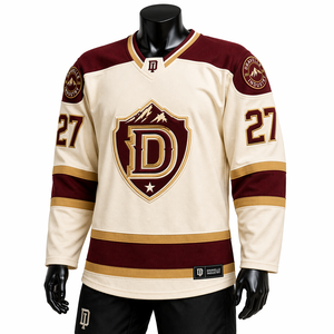 Luxury Ice Hockey Jersey Manufacturer Custom Team Jerseys Embroidered Crest Pro Weight Performance Fabric - Product Image 2