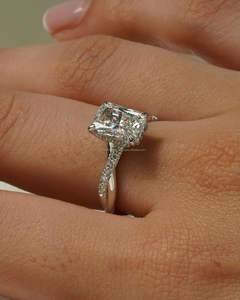 IGI/GIA Lab Grown Cut Diamond <b>Vintage</b> 14k Yellow Wedding/Engagement <b>Ring</b> Unisex Fine White <b>Gold</b> for Anniversary Party-Worthy - Product Image 1