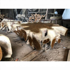 Luxury Natural <b>Round</b> <b>Solid</b> Teak Root Coffee <b>Table</b> Hand Carved Live Edge <b>Wood</b> Sculptural Rustic Furniture Unique Root Base <b>Table</b> - Product Image 6
