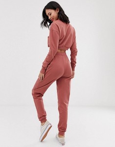 Ensemble de survêtement 2-en-1 imprimé et uni pour femme – Sweat-shirt à col rond et manches longues, pantalon à cordon de serrage – Tenue décontractée d'hiver longueur intégrale - Product Image 3