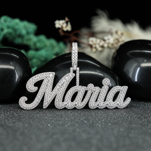 Collier pendentif prénom Maria en argent 925 plaqué or avec micro-incrustation de moissanite, style luxueux, unisexe, cadeau de fête - Product Image 4