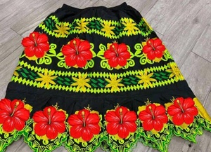 Fast shipping easy to wear Sale Breathable and Soft Polynesian Floral Long <b>Skirts</b> for Women Embroidered <b>Elastic</b> <b>Waist</b> Design - Product Image 4