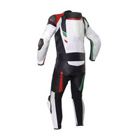 Combinaison de course pour moto robuste, fabriquée en cuir véritable de qualité supérieure avec coutures de sécurité renforcées et protections de genoux remplaçables