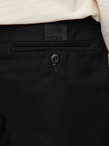 Pantalones Cortos Oxford Negros Sólidos de Calidad Premium para Hombre 2026, Bermudas de Cintura Media con Botones, Bolsillos Tejidos Casuales, ODM OEM - Product Image 4
