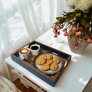Plateau en bois artisanal de haute qualité, imprimé à l'émail, pour servir le petit-déjeuner, nouveau plateau de service décoratif en bois - Product Image 2