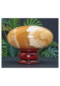 Figura de Shiva Lingam de Aventurina Amarilla con Puntos Negros sobre Base Dorada, Artículo Coleccionable, Decoración, Adorno de Piedra - Product Image 2
