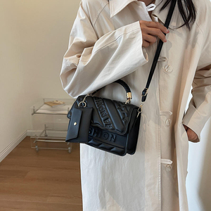 Cross-Border New Trendy Waterproof <b>Medium</b> Square PU Women's Shopping Bag Fashionable Foreign Trade ZIP Closure Versatile <b>Handbag</b> - Product Image 2
