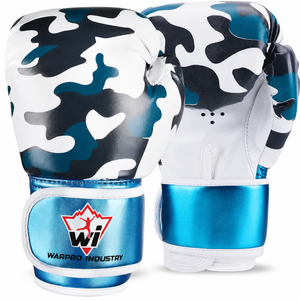 Guantes de Boxeo Personalizados con Logotipo, Azul Camuflaje, Cuero PU, para Entrenamiento y Sparring, para Hombres y Mujeres, Kickboxing, Gimnasio, Equipo de Lucha al por Mayor - Product Image 6