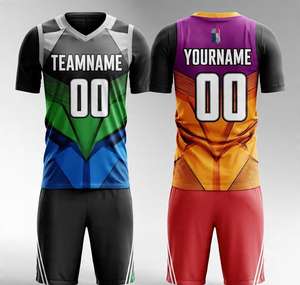 Ensembles d'uniformes de basketball personnalisés pour hommes et adultes, 100% polyester respirant, maillot imprimé avec nom, numéro et logo d'équipe - Product Image 2