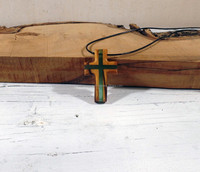 Collar con Colgante de Cruz de Madera de Nogal Sagrado, Hecho a Mano, Pulido Suave, Joyería Religiosa Natural para Regalo de Oración y Uso Diario
