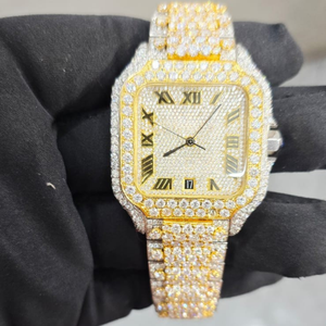 Reloj de Lujo de Primera Calidad, Modelo Cuadrado, con Incrustaciones de Moissanita, para Hombre, de Acero Inoxidable, en Oferta - Product Image 4