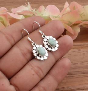 ต่างหูลาร์ิมาธรรมชาติทรงหยดน้ำ เงินแท้ 925 ดีไซน์หรูหรา สำหรับผู้หญิง เหมาะสำหรับงานปาร์ตี้ ขายส่ง - Product Image 5