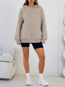 Sudadera extragrande para mujer de la mejor calidad, tela deportiva antiencogimiento, 100% algodón, con el mejor logotipo personalizado, color sólido. - Product Image 2
