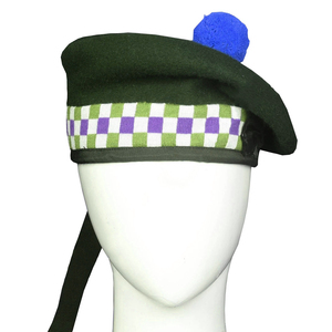 Gorro Escocés Tradicional Hecho a Mano 100% Lana Balmoral Azul Verde Oliva Blanco, OEM ODM - Product Image 5