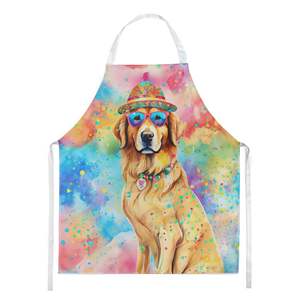 Golden Retriever Hippie Dawg Unisex delantal grande Multicolor para adultos para cocina hornear manualidades Servidor de jardinería - Product Image 1
