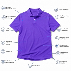 ชุดนักเรียนชายแบบกำหนดเอง เสื้อผ้าฝ้ายถัก 100% แห้งเร็ว แขนสั้น รับผลิตแบบ OEM/ODM แบรนด์ส่วนตัว - Product Image 1