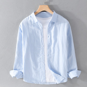 Camisa de Lino y Algodón de Manga Larga para Hombre, Camisa Casual de Lino de Alta Calidad, Camisa Casual Holgada de Algodón para Verano - Product Image 2