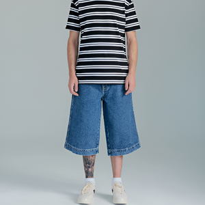 Pantalones Cortos Bermuda de Mezclilla de Algodón Sólido para Hombre, Cintura Media, Cierre con Botones, Tejido de Lona Transpirable - Product Image 3