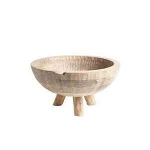 Tazón Redondo Clásico de Madera Maciza para Ensaladas, Plato Minimalista de Madera Natural para Servir Frutas, Vajilla Ecológica para la Cocina, Decoración del Hogar - Product Image 2