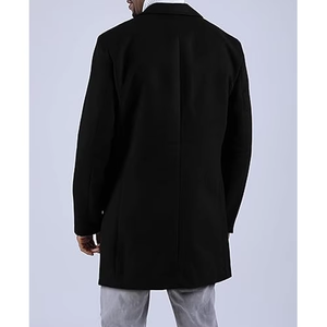 Manteau long en cuir chaud pour homme, style trench-coat, pour l'automne et l'hiver, vêtement formel, veste d'extérieur - Product Image 6