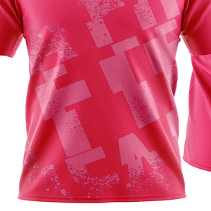 เสื้อเทนนิสแขนสั้นผู้ชาย Dawnray สีแดง ลายเรขาคณิต พิมพ์ลายแบบ Sublimation ผ้าโพลีเอสเตอร์ 120 กรัม ระบายเหงื่อได้ดี ติดกระดุม ทรงปกติ - Product Image 6