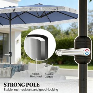 Ombrellone da Terrazzo Blu Scuro per Esterni e Cortili, Ombrelloni e Basi per Patio Senza Base - Product Image 3