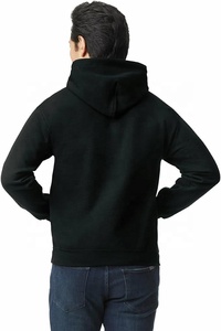 Sudadera con Capucha Negra para Hombre, 100% Algodón, Forro Polar Transpirable, Corte Regular, Diseño Casual de Color Sólido con Bolsillos, Ropa de Invierno - Product Image 2