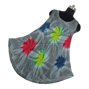 Vestido Largo de Verano 2026, Nuevo Estilo, Tie Dye, para Mujer, Elegante, 100% Rayón, Cuello Redondo, Sin Mangas - Product Image 6