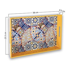 Plateau de service en bois haut de gamme au design marocain, article de service durable, matériau de qualité supérieure, idéal pour la maison et le bureau - Product Image 2
