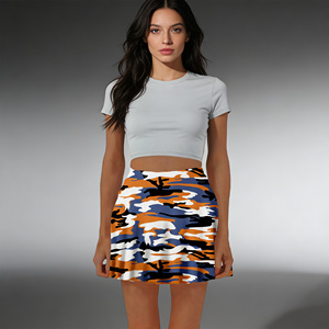 Temu กระโปรงมินิกระโปรงเอวสูงสำหรับผู้หญิงพิมพ์ลายพรางทันสมัย - Product Image 5