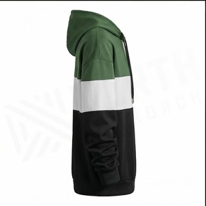 Sweat-shirt à capuche pour homme, color block vert, blanc, noir, coupe classique, décontracté, avec impression sur le devant, logo North Approach, vêtements d'automne - Product Image 3