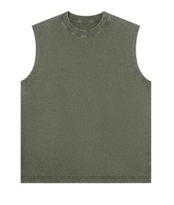 Débardeur de sport sans manches en coton 100 % uni tricoté pour homme, haute qualité, vente en gros - Product Image 6