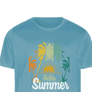 Men's Summer Casual Knitted Two Piece Set <b>Light</b> Blue Printed <b>T</b>-Shirt And Shorts Breathable Heat Transfer Printing - Product Image 6
