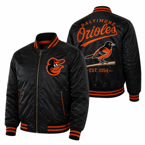Chaqueta Bomber Estilo Béisbol Personalizada con Logotipo Bordado en la Parte Delantera y Trasera, Puños Acanalados, Acabado Satinado para Pedidos de Clubes, Catálogo HD - Product Image 3