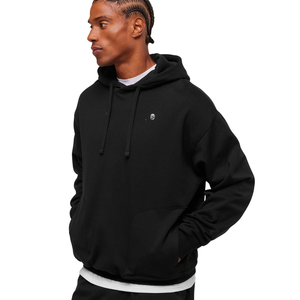 Sweat-shirt à capuche noir surdimensionné pour homme, en molleton épais, coupe décontractée, style streetwear athlétique - Product Image 2