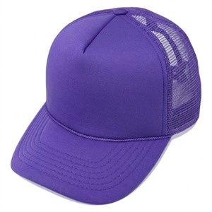 Custom Logo Purple 6-Panel Trucker Hat Mesh Back Adjustable <b>Snap</b> Closure Casual Outdoor Summer Unisex Adult Hat - Product Image 4