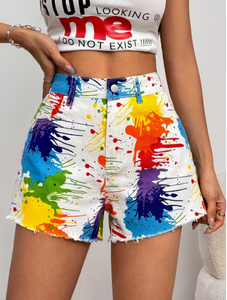 Shorts de Mezclilla de Cintura Alta y Secado Rápido para Mujer, Marca TRIBON SPORTS, con Bordado de Estrellas, Moda de Verano, Algodón - Product Image 2