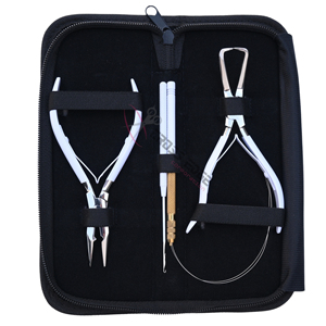 Precision Hair Extension Tools Kit with Microlink Extension Crimper Micro Ring Remover Loop & Hook Micro Ring Applicator Tool - Product Image 1
