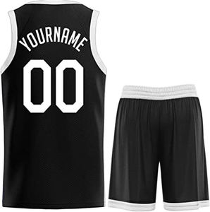 Conjunto de uniforme de baloncesto negro unisex con estampado animal en la parte delantera, franjas laterales coloridas, cuello en V, pantalones cortos sin mangas, que absorben la humedad - Product Image 2